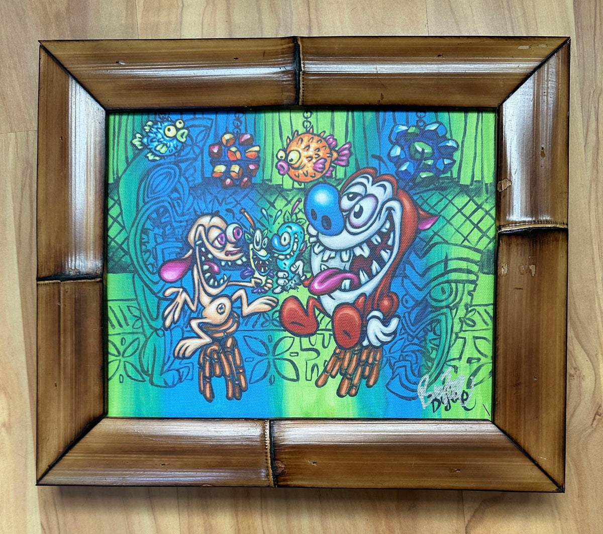 Happy Happy Joy Joy FRAMED CANVAS Art Print – BigToe Art
