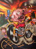 Stewie Big Wheel Original Acrylic Painting in Custom Frame