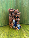 Tiki Fink Deluxe tiki mug: Green with Brown Tires
