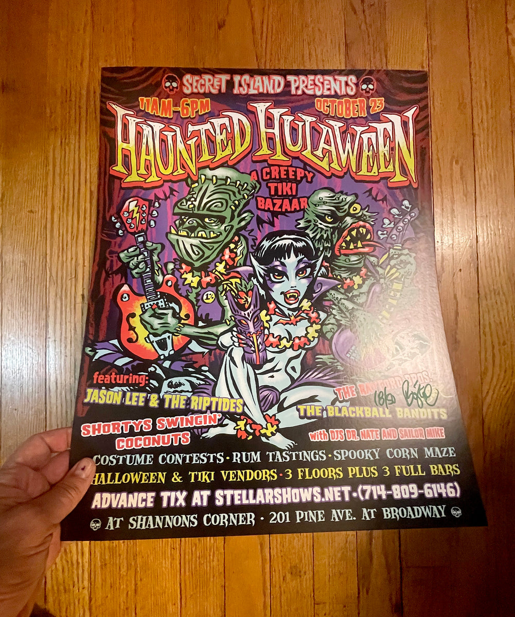 Haunted Hulaween Event Poster BigToe Art