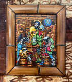 Parrots of the Caribbean Small Bamboo Framed CANVAS Art Print