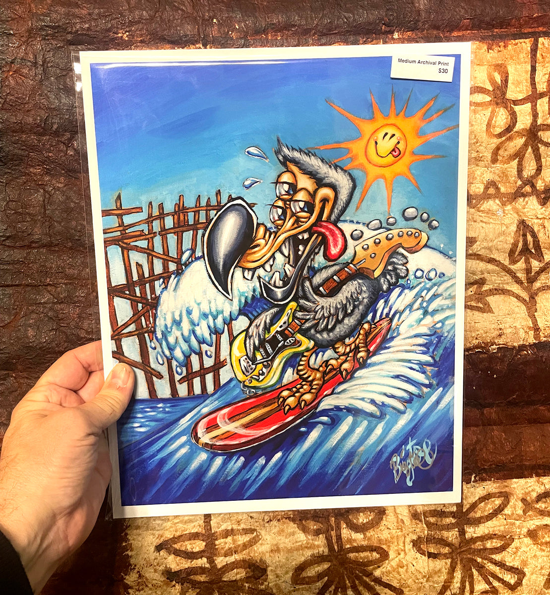 Surfin Dodo Bird Archival PAPER Art Print - Select Size – BigToe Art
