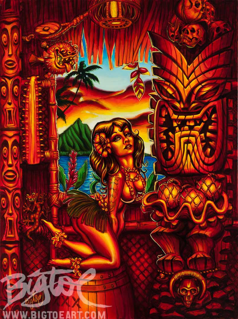 Howie's Tiki Lani Archival PAPER Art Print - Select Size – BigToe Art