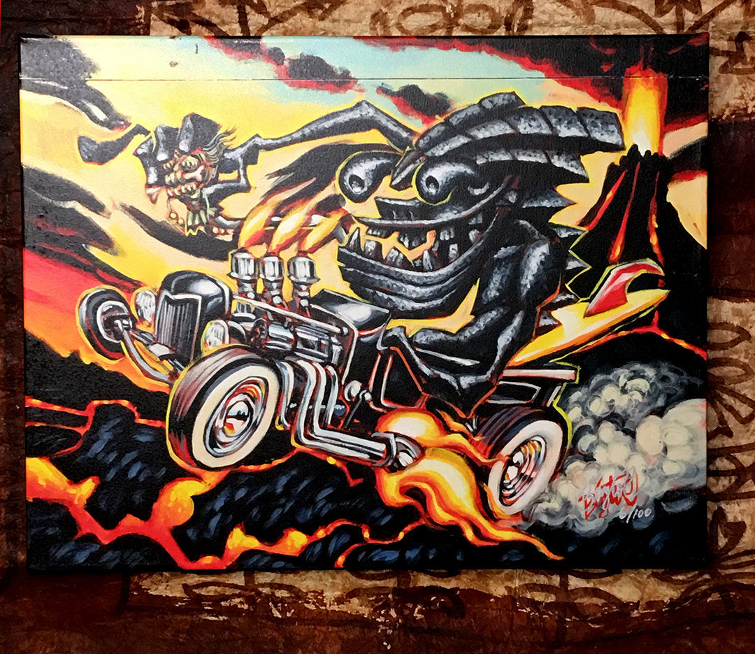 Lava Tiki Hot Rod Archival CANVAS Art Print - Select Size – BigToe Art