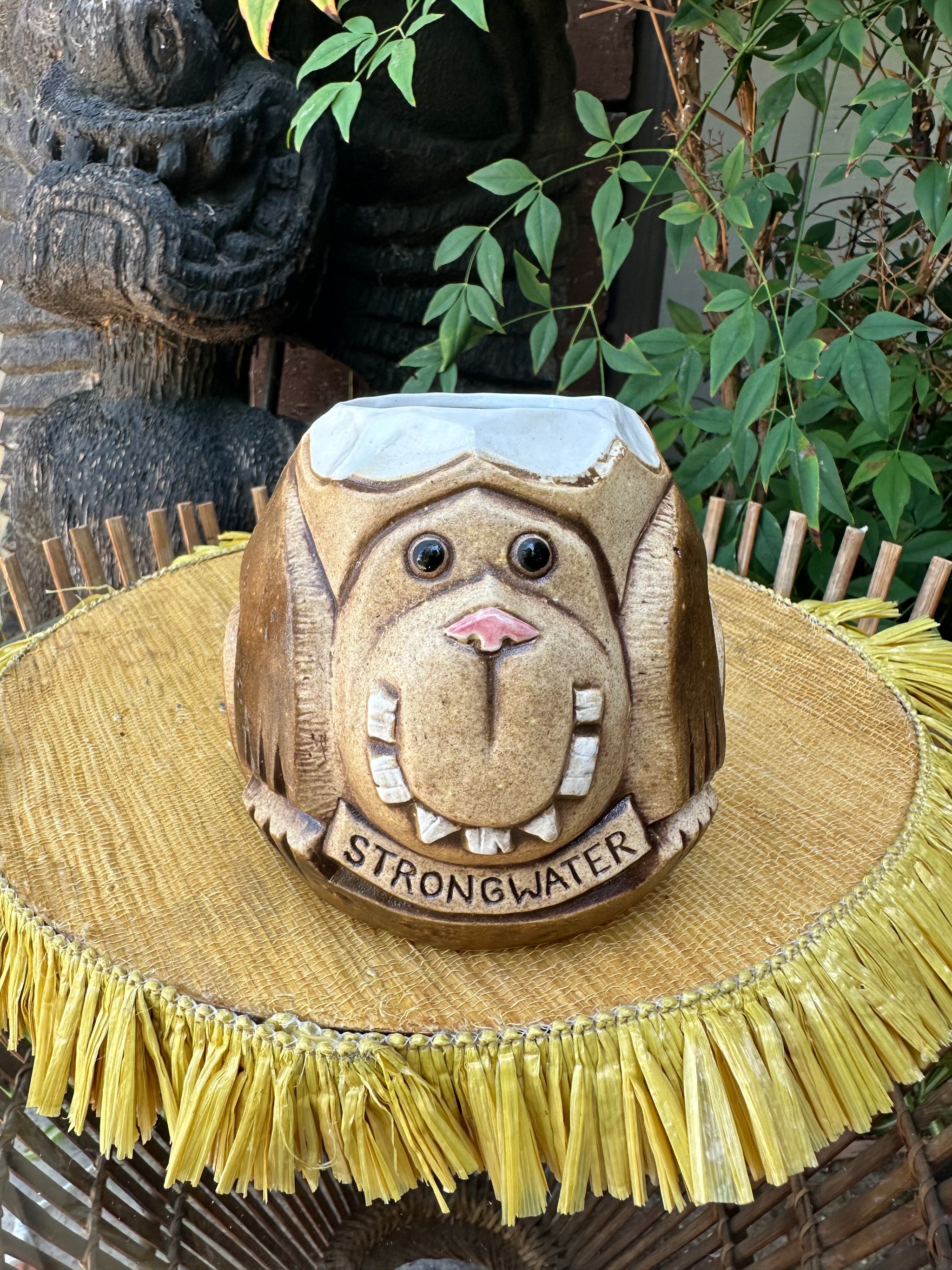 Sucking The Monkey Tiki Mug - Brown Glaze – BigToe Art