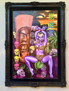 Concrete Blonde Original Acrylic Painting in Refinished Frame