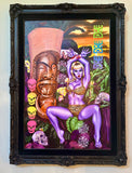 Concrete Blonde Original Acrylic Painting in Refinished Frame