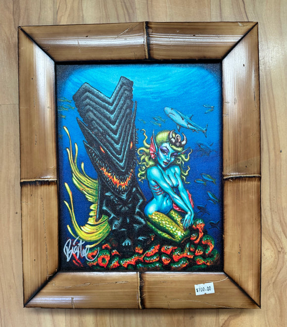 Dark Kanaloa FRAMED CANVAS Art Print