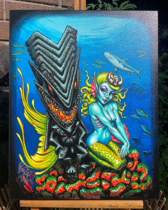 Dark Kanaloa Archival CANVAS Art Print - Select Size