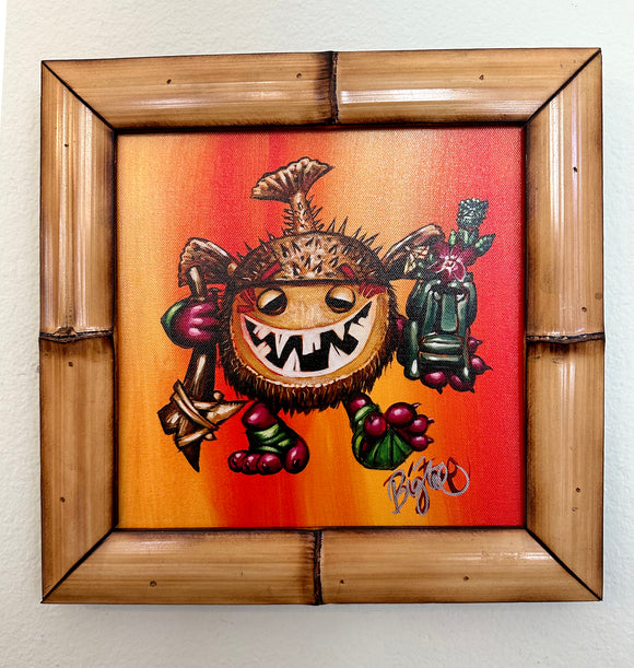 Fugu Topped Kakamora FRAMED CANVAS Art Print