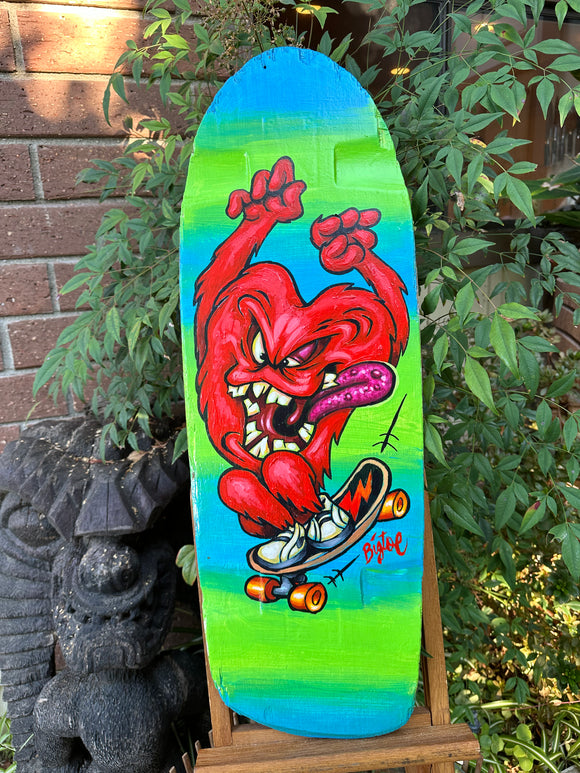 Gleaming Gossamer Original Acrylic Painting on vintage Skateboard