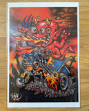 Hot Stuff Hotrod PAPER Art Print - Select Size