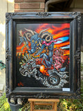 KrampusNacht Original Acrylic Painting in Custom Frame