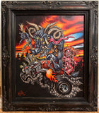 KrampusNacht Original Acrylic Painting in Custom Frame