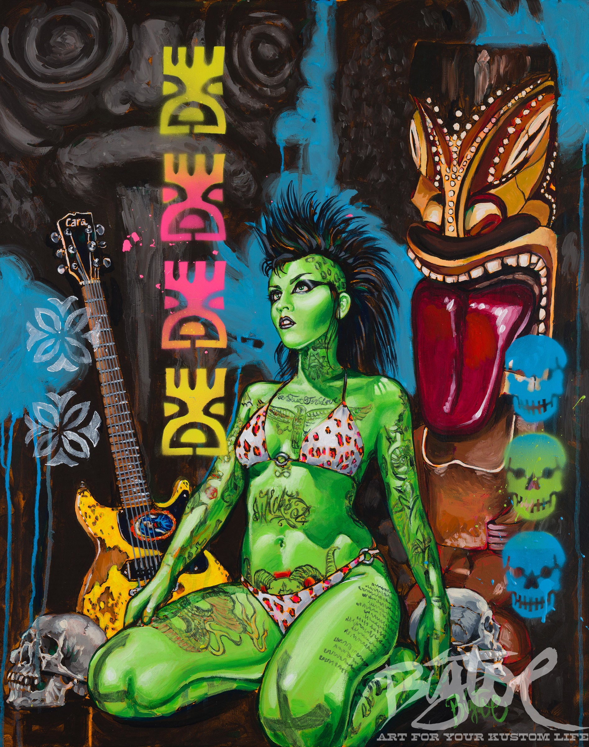 Malice in the Secret Garden Original Acrylic Painting in
