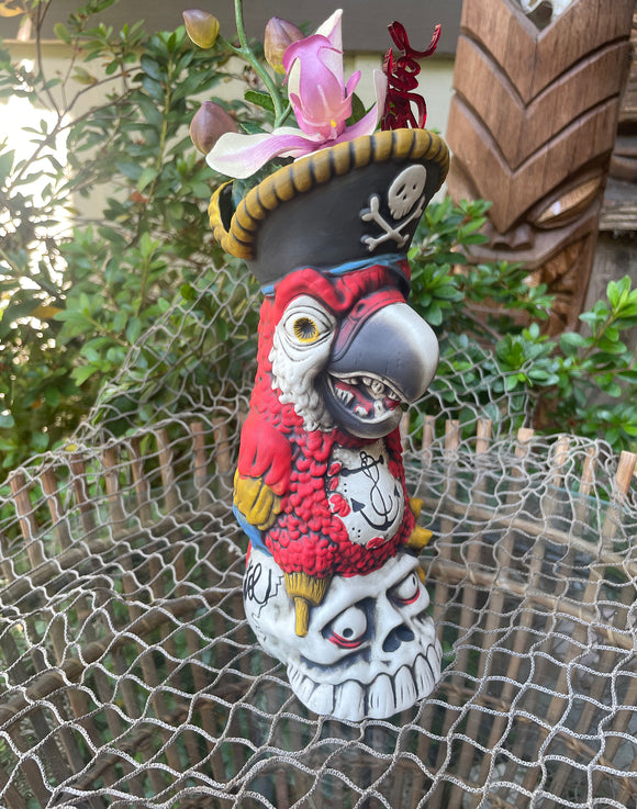 Scarlet Macaw Pegleg Parrott Parrot Tiki Mug