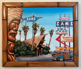 Sixites Sams Original Acrylic Painting in Custom Bamboo Frame-SOLD
