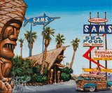 Sixites Sams Original Acrylic Painting in Custom Bamboo Frame-SOLD