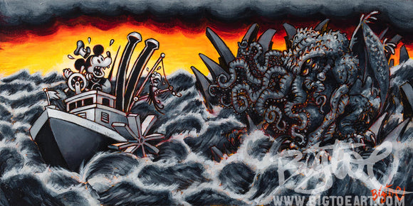 Steamboat Cthulhu Archival PAPER Art Print - Select Size