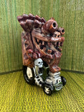 Tiki Fink Deluxe tiki mug: Green with Black Tires