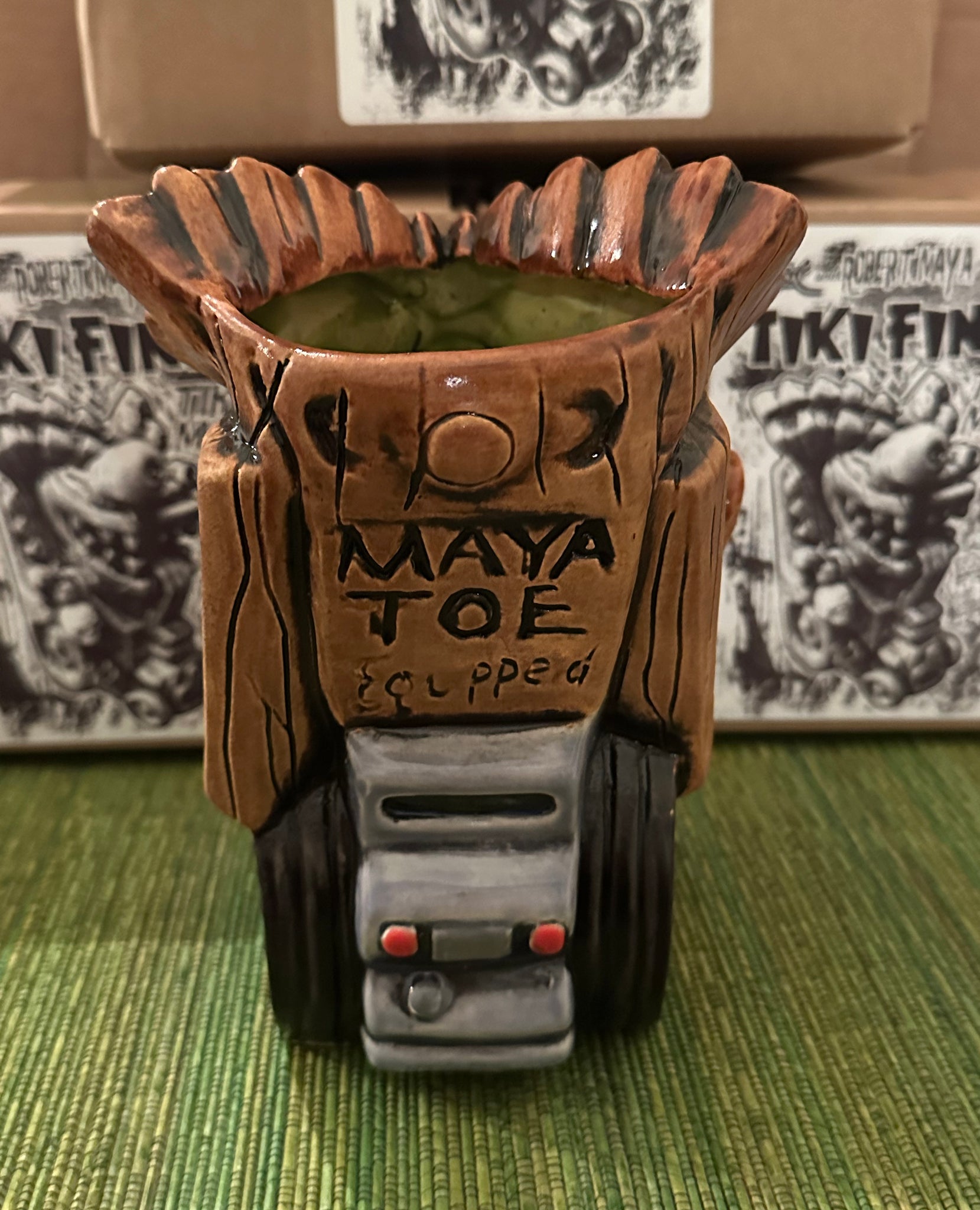 Tiki Fink Deluxe tiki mug: Gray with Black Tires – BigToe Art