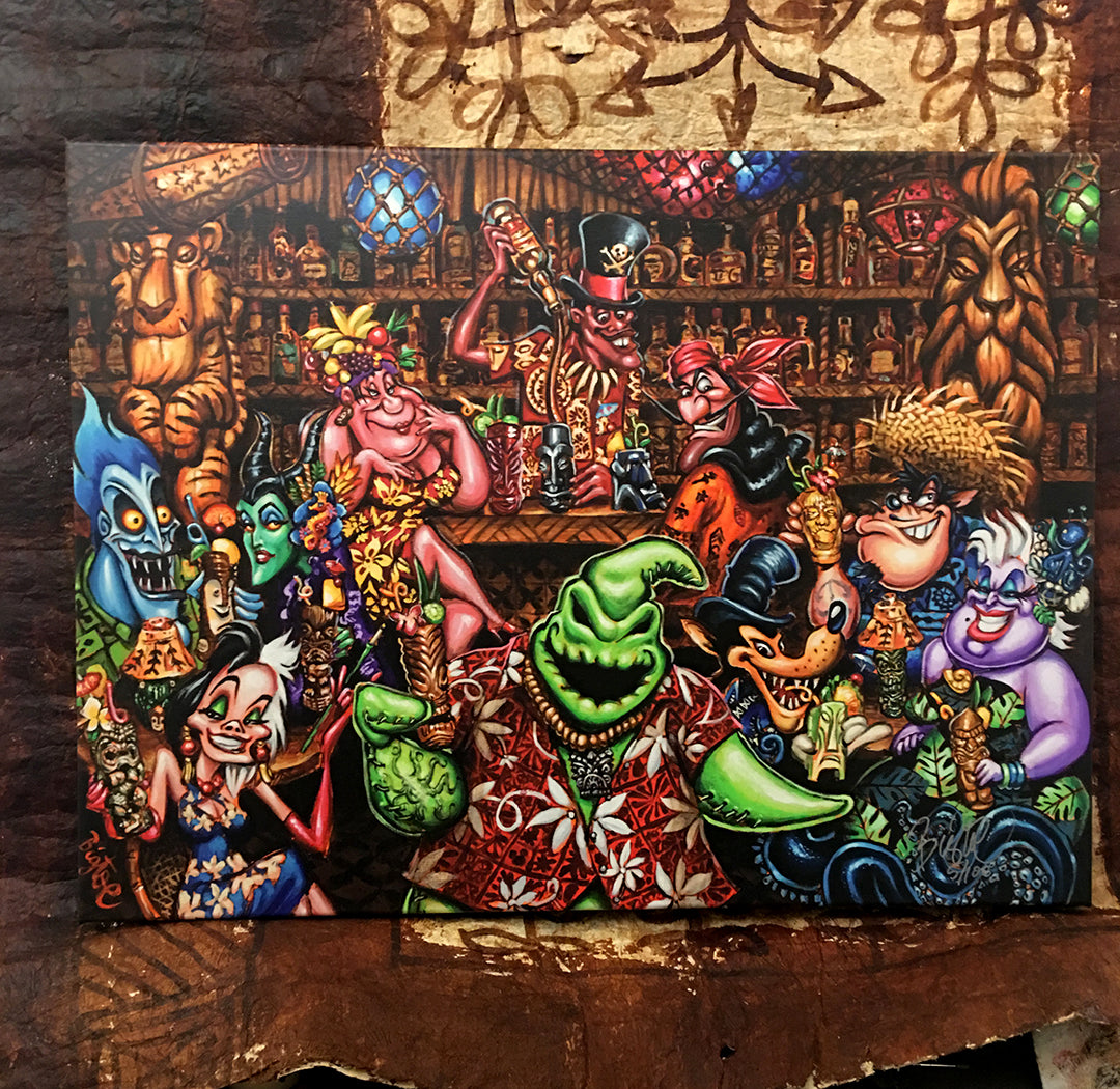 Trader Oogies Tiki Room Archvial CANVAS Art Print - Select Size