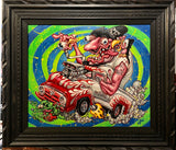 Boss Fink Original Acrylic Painting in Custom Frame