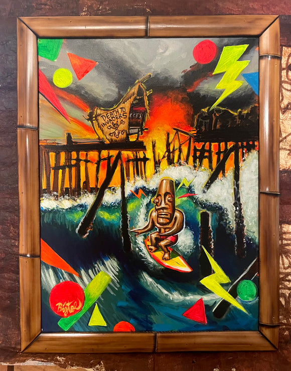 SOLD - Death to Invaders Original Acrylic Painting