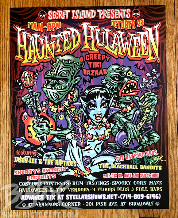 Haunted Hulaween Heavy paper Art Print