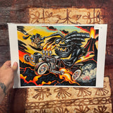 Lava Tiki Hot Rod Archival PAPER Art Print - Select Size