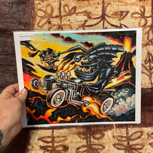 Lava Tiki Hot Rod Archival PAPER Art Print - Select Size