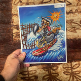 Surfin Dodo Bird Archival PAPER Art Print - Select Size