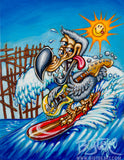 Surfin Dodo Bird Archival PAPER Art Print - Select Size