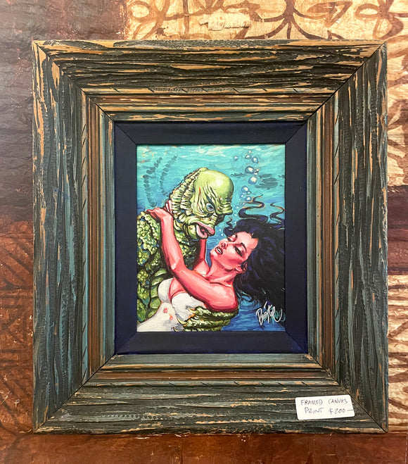 The Shape of Water Archival Canvas Art Print in Custom Vintage Frame