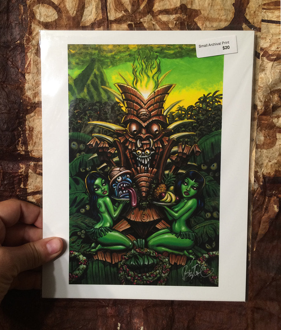 版画 WEIRD COLLECTIONS WILD MEATY TOWN LIME Zombie Tiki Archival PAPER Art Print - Select Size – BigToe Art