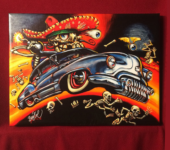 Custom Calavera Archival CANVAS Art Print - Select Size