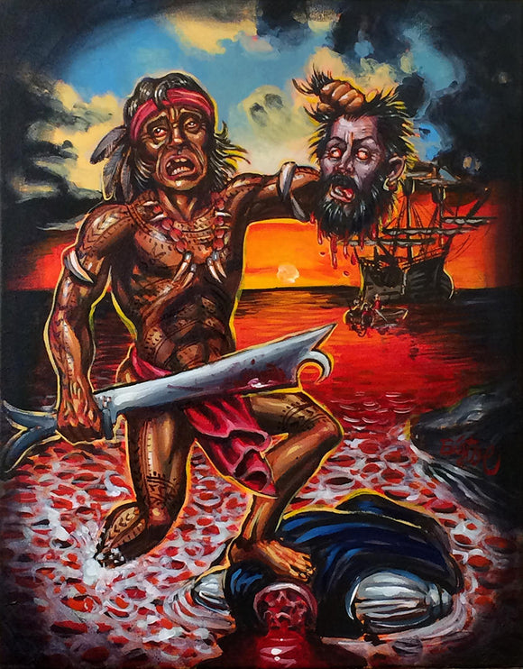 Death of Magellan Archival PAPER Art Print - Select Size