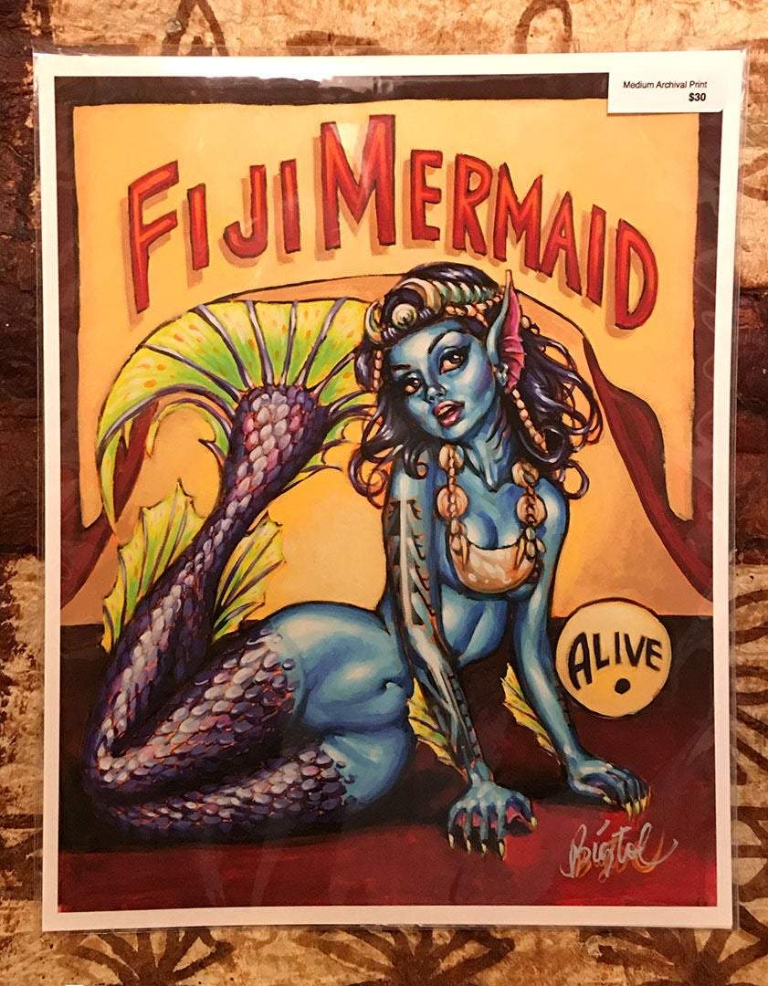 Fiji Mermaid Archive PAPER Art Print - Select Size – BigToe Art