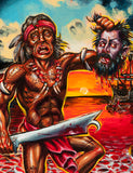 SOLD - Death of Magellan Original Acrylic Painting