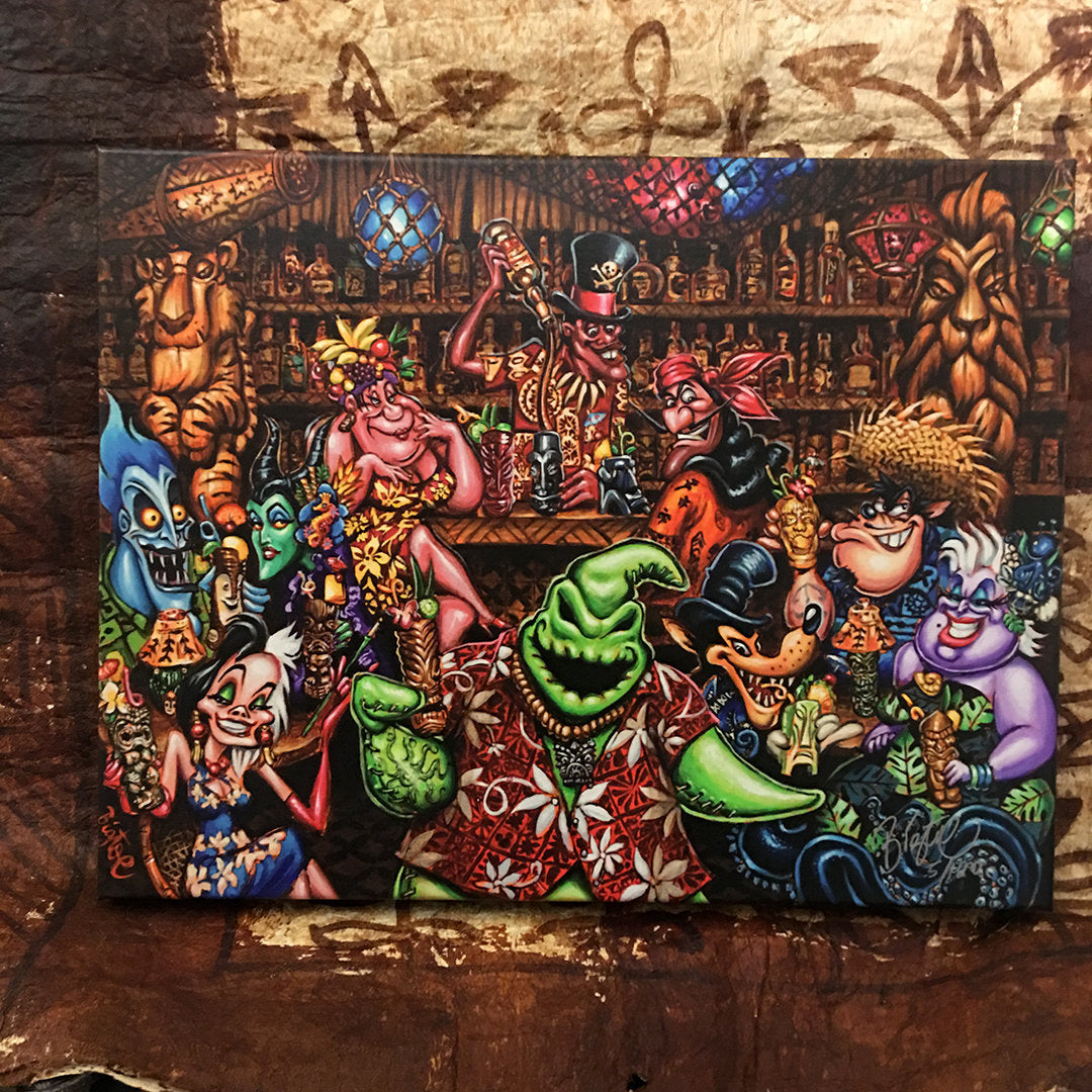 Trader Oogies Tiki Room Archvial CANVAS Art Print - Select Size