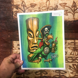 Party Pirate Parrot Archival PAPER Art Print - Select Size