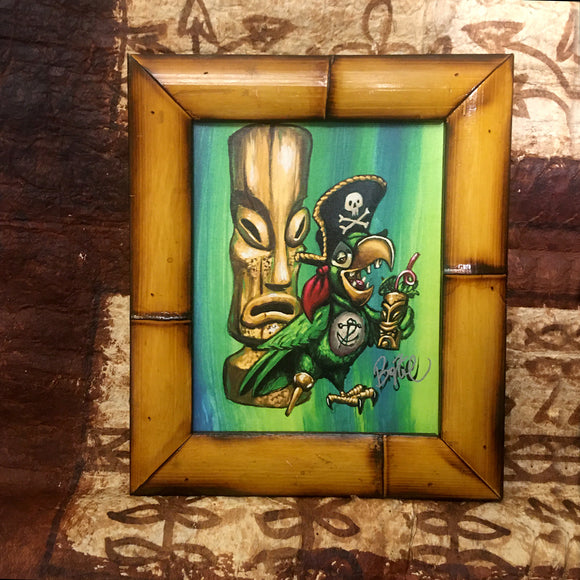 Party Pirate Parrot FRAMED CANVAS Art Print