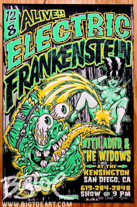 Electric Frankenstein Screenprint Poster