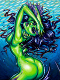 Green Siren Archival PAPER Art Print - Select Size