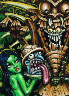 Zombie Tiki Archival PAPER Art Print - Select Size – BigToe Art