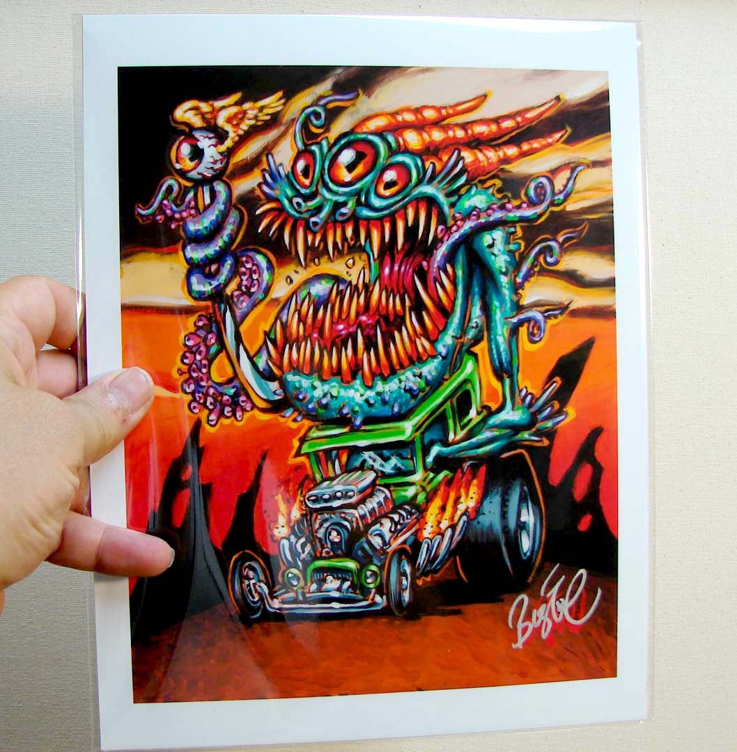 トゥルーアート Deep One Hot Rod Archival PAPER Art Print - Select Size – BigToe Art