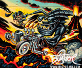 Lava Tiki Hot Rod Archival PAPER Art Print - Select Size